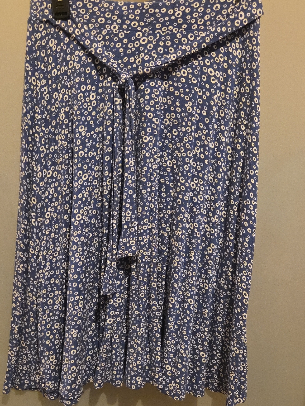 Blue Printed Midi Skirt